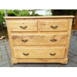 A good pine chest of two over two drawers,