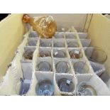 A large collection of drinking glasses,