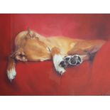 After Jacqueline Stanhope - A print entitled Honey, depicting a Greyhound,