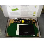 A golf Launchpad simulator, boxed and a Guitar Hero,