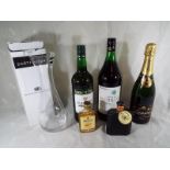 A collection of bottles to include Lanson black label Brut, Gonzalez Byass Elegante Sherry,