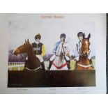 A print entitled Aintree Heroes depicting Earth Summit, Suny Bay and Lord Gyllene,