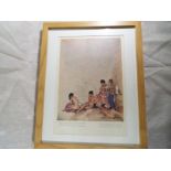 After Sir William Russell Flint RA PPRWS - A colour print depicting a figural group,