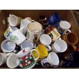 A large collection of ceramic mugs to include promotional, commemorative,