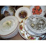 A large collection of collector plates to include Royal Albert Old Country Roses, Calendar plate,