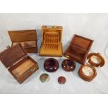 A collection of seven collectable boxes to include a musical box by Presenta,