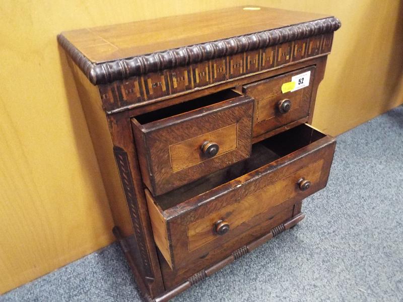 A mahogany miniature chest of two over two drawers, 39cm x 31cm x 17. - Image 2 of 2