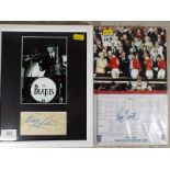 A framed photograph depicting Ringo Starr with original signature of Starr on adhered paper,