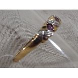 A lady's 9ct gold amethyst and diamond eternity ring, size N, approximate weight 1.