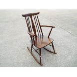 A wooden rocking chair