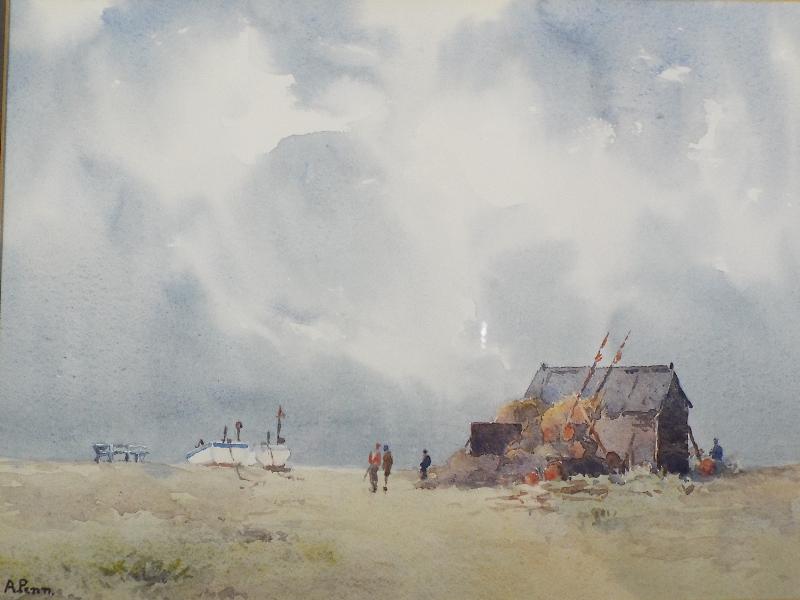 Audrey Penn - a watercolour depicting a coastal scene, signed lower left by the artist, - Image 2 of 4