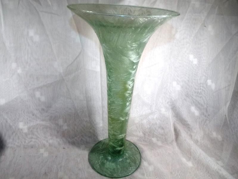 A frosted Art Glass trumpet vase,