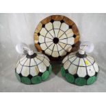 Three Tiffany style ceiling lamps