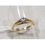 A lady's 18ct gold and platinum single stone diamond ring, diamond weight approx .