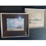 Audrey Penn - a watercolour depicting a coastal scene, signed lower left by the artist,