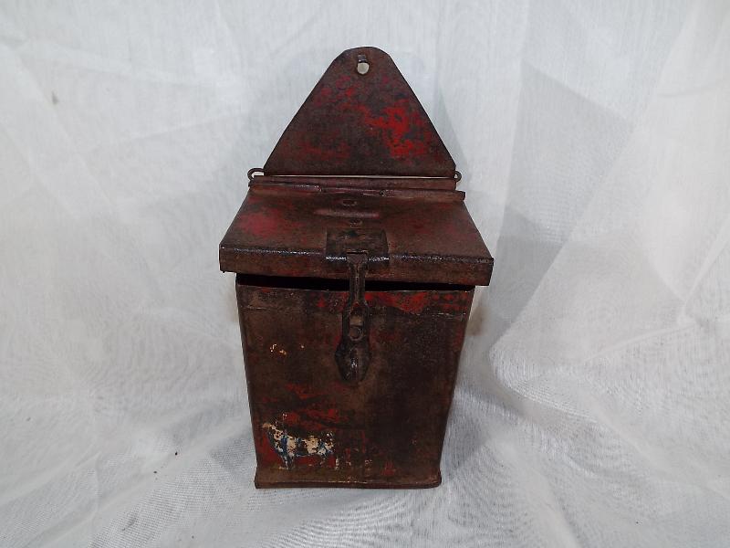 A Victorian tin plate wall hanging penny saving money box, - Image 4 of 4