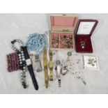 A collection of lady's costume jewellery, a gentleman's Tissot wristwatch,