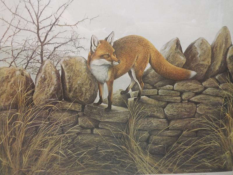 After Patrick A. Oxenham - A print entitled Fox on wall, issued in a limited edition of 500 (No.