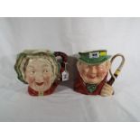 Two Berwick character jugs comprising Tony Weller #281 and Sairey Gamp #371,