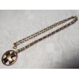 A 9ct gold belcher chain with a 9ct gold pendant in the form of a cross, approximate weight 8.