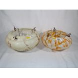 Two vintage glass ceiling lamp shades (2)