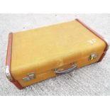 A period wooden banded suitcase