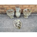 Reconstituted Stone - Two stone planters,
