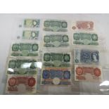 Banknotes - a collection of UK banknotes comprising £1 (Peppiatt blue), four off £1 (Beale green),
