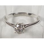 A lady's 18ct white gold diamond solitaire ring, 0.50ct size Q1/2, approx weight 2.