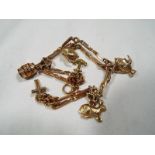 A lady's 9ct gold charm bracelet, approximate 17.