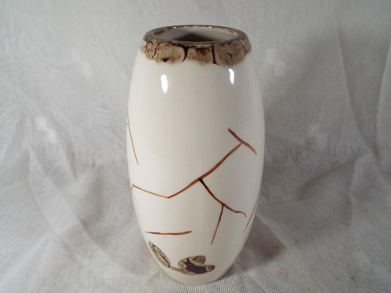 A Carlton Ware baluster vase decorated with a depiction of a salamander, studio trial piece, - Image 2 of 3