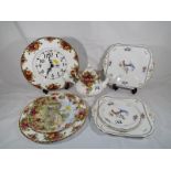 Four pieces of Royal Albert decorated in the Old Country Roses pattern and three pieces of Shelley
