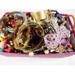 A box containing a quantity of costume jewellery