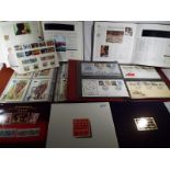 Philately - an album of UK First Day Covers, an album of Royal Mail postcards, the House of Questa,