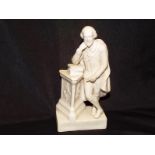 A Parian ware figurine depicting Shakespeare by W H Goss, factory marks to the base, 18.