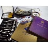 Two cased of plated flatware,