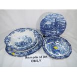 Approximately 23 pieces of blue and white tableware to include Liberty Blue,