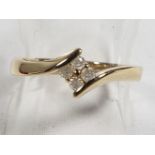 A lady's 9ct gold diamond ring, 0.10ct, size N1/2, approx weight 1.