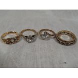 A collection of 9ct stone set lady's rings, approx weight 10.