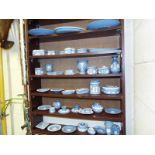 A collection in excess of 50 pieces of Wedgwood jasper ware, powder blue,