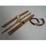 A collection of  lady's wristwatches to include a yellow metal Rotary wristwatch marked verso, 150,