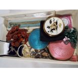A good mixed lot of costume jewellery to include cultured pearl necklaces, vintage powder compacts,