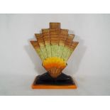 An Art Deco hand painted fan posy vase,