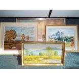 Alfred Ramsden - Two oils on board depicting landscape scenes, signed lower right by the artist,
