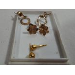 Two pairs of 9ct gold earrings and two others