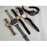 A mixed lot of five wristwatches to include two lady's watches by Tissot and Seiko,