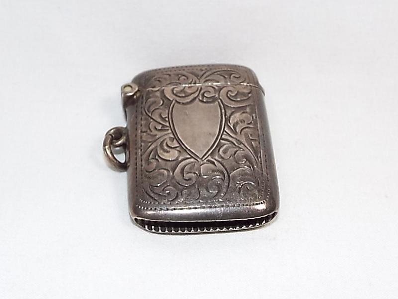 A George VI silver hallmarked vesta case,