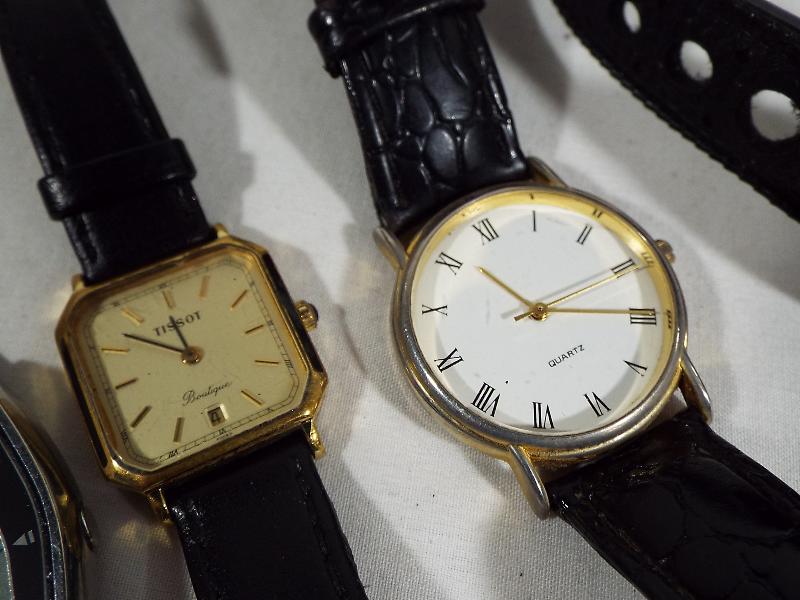 A mixed lot of five wristwatches to include two lady's watches by Tissot and Seiko, - Image 3 of 4