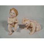Two Royal Doulton figurines entitled Peekaboo #HN3363 and Well Done #HN3362 (2)