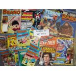 Two boxes containing a large quantity of comics, pocket comics,